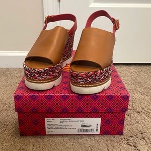 Tory Burch Size 7 Miranda 90MM Espadrille Wedge